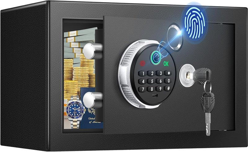 FOWORE 0.5 Cuft Biometric Safe Box with Fireproof Waterproof Bag, Anti-Theft Dual Alerts, Mute Mode, Digital Security for Business - Image 1
